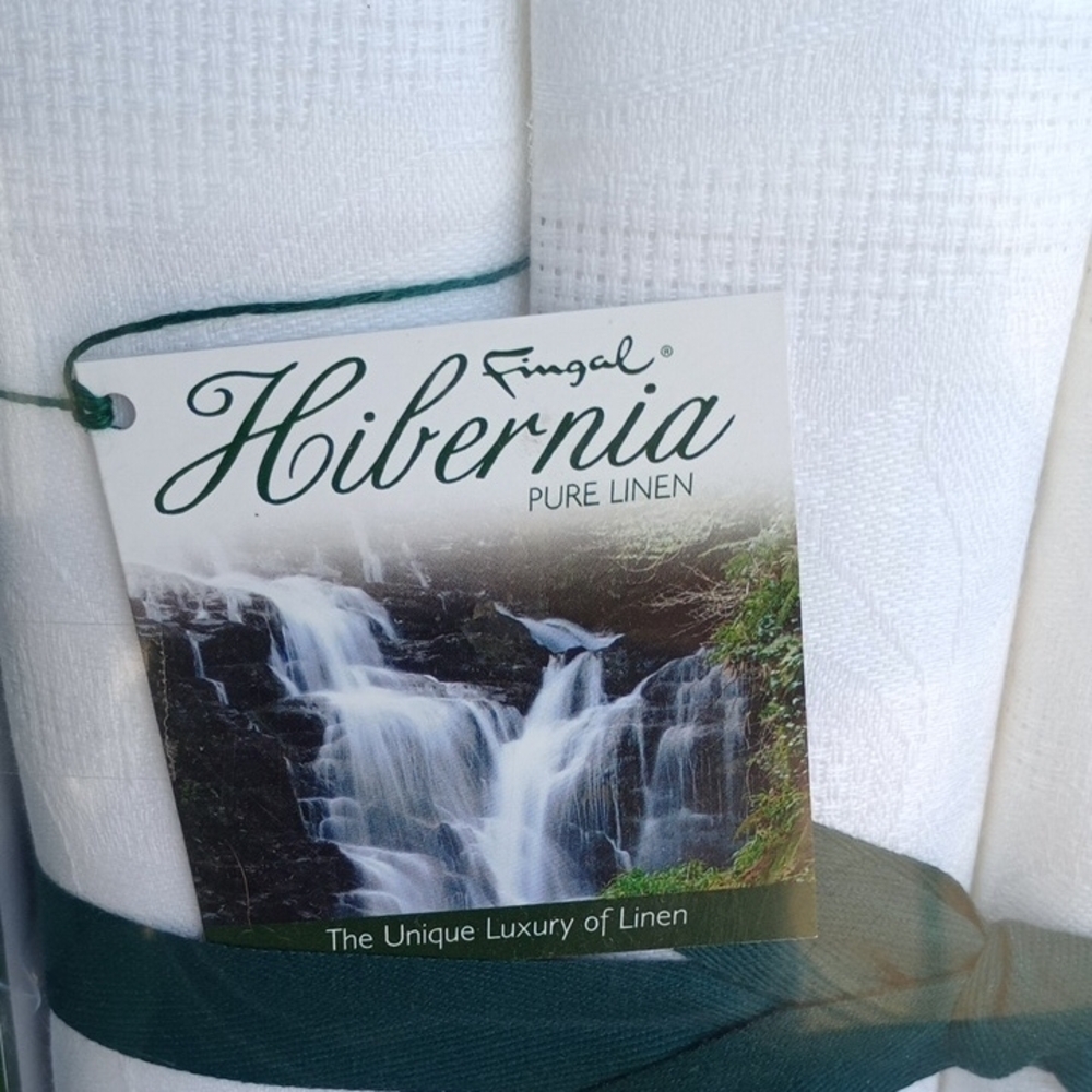 Hibernia Pure Linen White Napkins - Picture 2 of 6